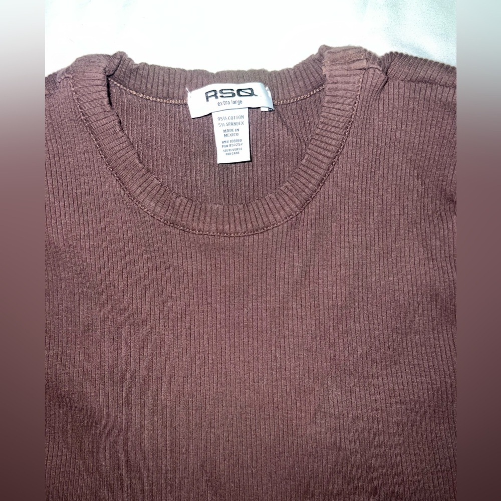RSQ Cropped Cutout Back Ribbed Top